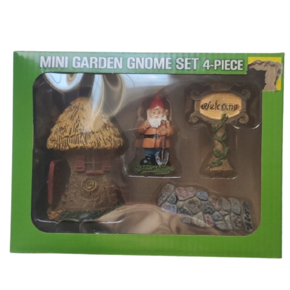 Gnome Mini Garden Set-4 Piece Set